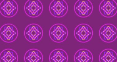 Pembe arka planda hareket eden şekillerin animasyonu. Retro gelecek ve dijital arayüz konsepti dijital olarak oluşturulmuş video.