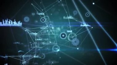 Dürbün taramasıyla bağlantı ağının animasyonu. küresel bağlantılar, dijital arayüz ve dijital olarak oluşturulmuş video işleme konsepti.