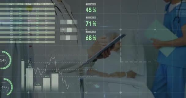 Animation Financial Graphs Caucasian Female Doctor Health Medicine Finance Economy — Wideo stockowe