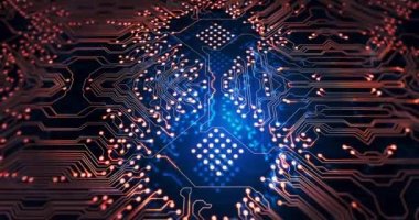 Mavi arkaplan üzerindeki bağlantı ağının animasyonu. küresel iş ve dijital arayüz kavramı dijital olarak oluşturulmuş video.