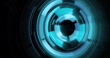 Animation of scope scanning with binary coding data processing. online cyber security, data processing, digital interface and computing concept digitally generated video.