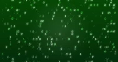 Yeşil arkaplan üzerinde yeşil kodlama veri işleme animasyonu. veri işleme, dijital arayüz ve dijital olarak oluşturulmuş video konsepti.