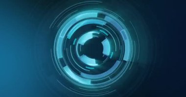 Mavi arka planda tarama yapan dürbünlerin animasyonu. çevrimiçi siber güvenlik, veri işleme, dijital arayüz ve dijital olarak oluşturulmuş bilgisayar konsepti.