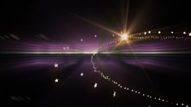 Siyah arkaplandaki metin ve yıldızların canlandırması. Sosyal medya ve iletişim arayüzü kavramı dijital olarak oluşturulmuş video.