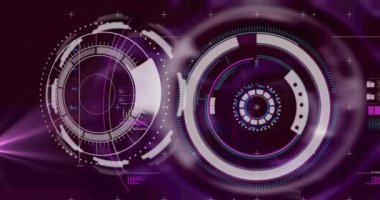 Dijital ekranda çeşitli veri işleme animasyonları. veri işleme, teknoloji ve dijital arayüz kavramı dijital olarak oluşturulmuş video.