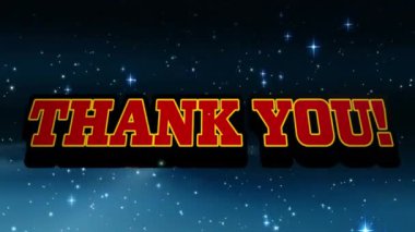 Teşekkür mesajının animasyonu ve siyah arkaplanda lekeler. Sosyal medya ve iletişim arayüzü kavramı dijital olarak oluşturulmuş video.