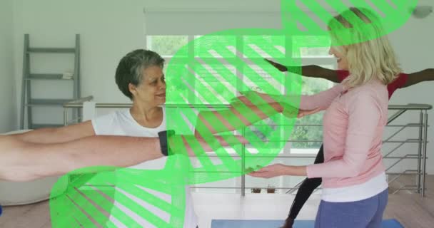Yaşlılardan Oluşan Çeşitli Gruplar Üzerinde Dna Iplikçiklerinin Canlandırılması Huzurevi Takılma — Stok video