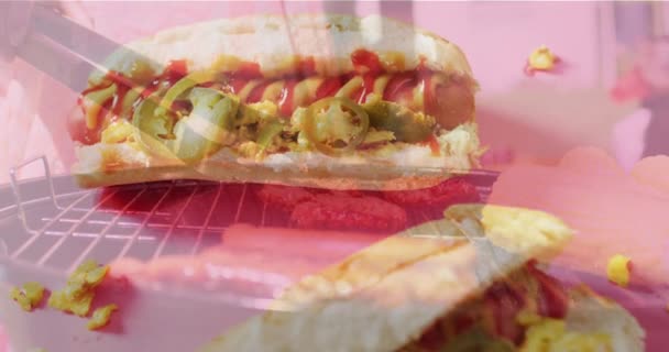 Animazione Barbecue Hot Dog Cultura Americana Tradizione Patriottismo Concetto Video — Video Stock