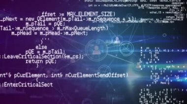 Siyah arkaplanda veri işleme üzerinden bağlantı ağının animasyonu. küresel teknoloji, bağlantılar ve dijital arayüz konsepti dijital olarak oluşturulmuş video.