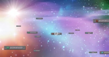 Uzayda medya simgelerinin canlandırılması. Sosyal medya ve iletişim arayüzü kavramı dijital olarak oluşturulmuş video.