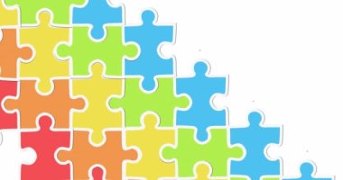 Gökkuşağı yapbozunun üzerindeki gökkuşağı dudaklarının animasyonu. gurur ayı ve dijital olarak oluşturulan kutlama konsepti.