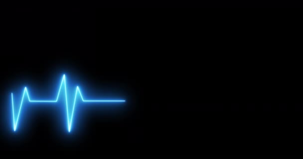 Animatie Van Cardiograaf Zwarte Achtergrond Global Medicine Digital Interface Concept — Stockvideo