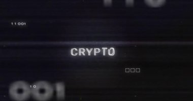 Şifreli metin, veri işleme ve bilgisayar devre kartı üzerindeki parazitin animasyonu. küresel teknoloji, bilgisayar ve dijital arayüz kavramı dijital olarak oluşturulmuş video.