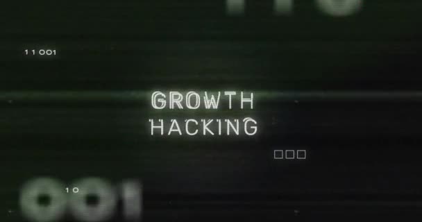 Animacja Interferencji Nad Wzrostem Hacking Tekst Przetwarzanie Danych Płytki Obwodu — Wideo stockowe