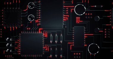 Elektronik devre kartı dijital olarak oluşturulan