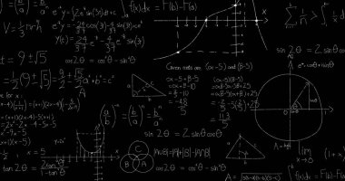 Matematik formülleri yazı tahtası üzerinde dijital olarak oluşturulan