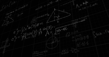 Matematik formülleri yazı tahtası üzerinde dijital olarak oluşturulan