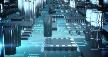 Elektronik devre kartı dijital olarak oluşturulan