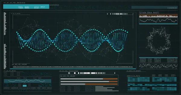 Dijital olarak dna yapısı siyah arka plan karşı oluşturulan