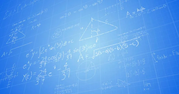 Digital Generierte Mathematische Formeln Auf Dem Blueboard — Stockfoto