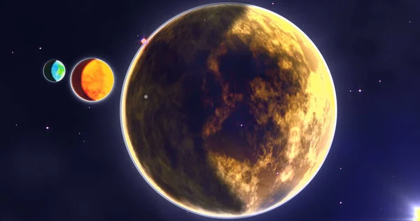 Digitales Bild Von Quecksilber Venus Und Erde Sonnensystem — Stockfoto
