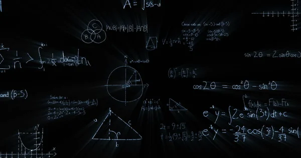 Digital Generierte Mathematische Formeln Der Tafel — Stockfoto