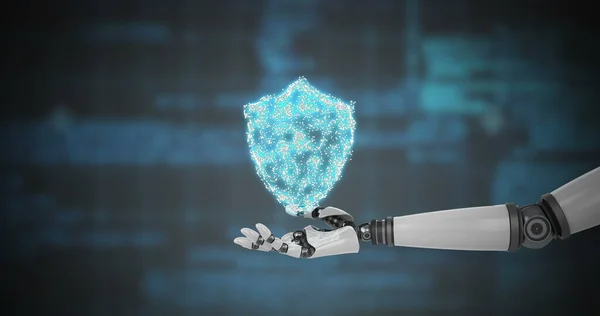 Digitally generated robotic hand presenting digital cloud data security