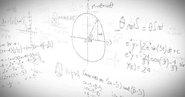 Digital Generierte Mathematische Formeln Auf Whiteboard — Stockfoto