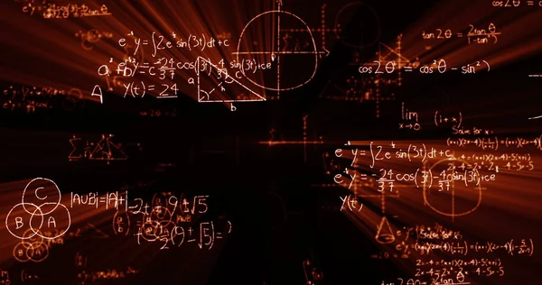 Цифровая Генерация Математических Формул Доске — стоковое фото