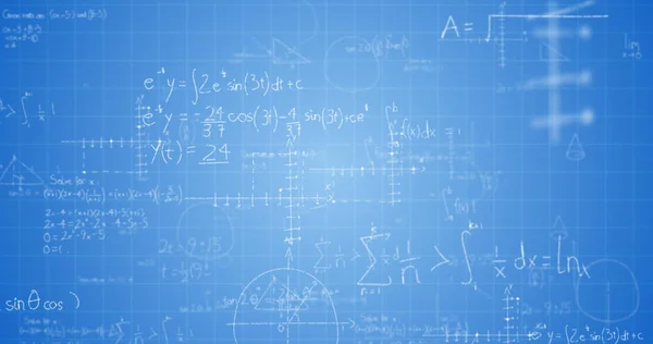 Digitálně Vygenerovaných Matematických Vzorců Blueboard — Stock fotografie