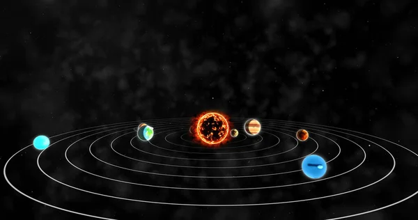 Digitales Bild Von Planeten Die Die Sonne Kreisen — Stockfoto