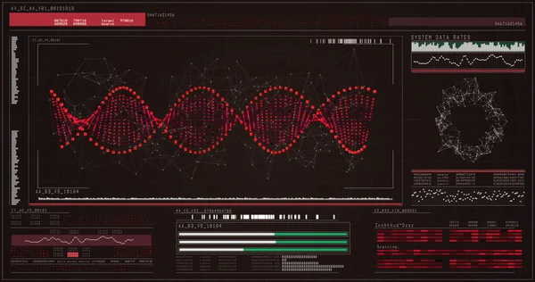 Dijital Olarak Dna Yapısı Siyah Arka Plan Karşı Oluşturulan — Stok fotoğraf