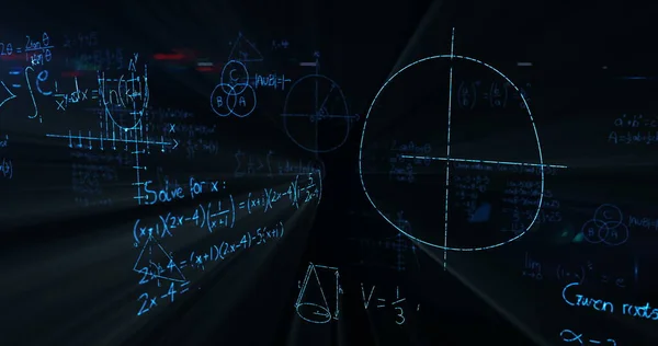 Digitally Generated Math Formulas Blackboard — Stock Photo, Image