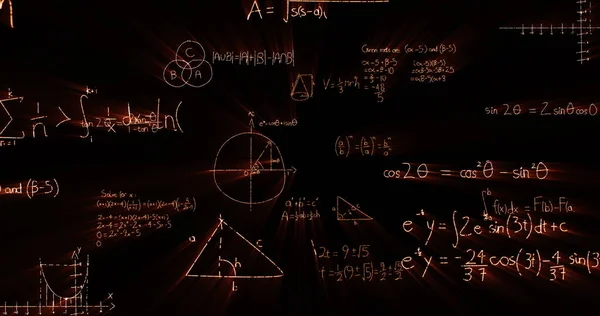 Generato Digitalmente Formule Matematiche Sulla Lavagna — Foto Stock