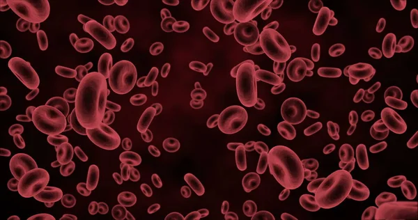 Close Digitally Generated Virus Cells Red Blood Cells Black Background — Stock Photo, Image