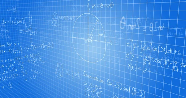 Digital Generierte Mathematische Formeln Auf Dem Blueboard — Stockfoto