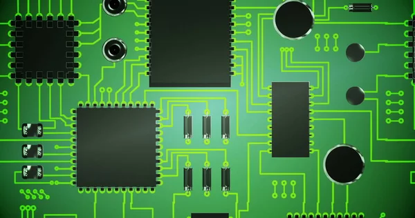 Digitaal Gegenereerd Van Elektronische Circuit Board — Stockfoto