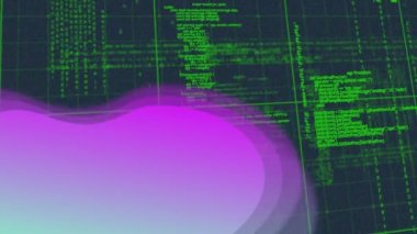 Siyah arkaplanda veri işleme animasyonu. küresel veri işleme ve hesaplama kavramı dijital olarak oluşturulmuş video.