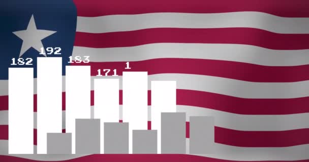 Анімація Обробки Даних Над Прапором Чилі Прапори Світу Концепція Цифрового — стокове відео
