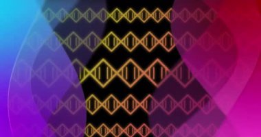 Siyah arkaplanda hareket eden şekillerin animasyonu. soyut arkaplan ve dijital arayüz kavramı dijital olarak oluşturulmuş video.