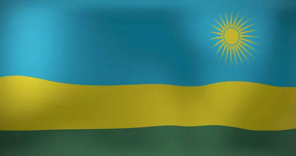 ルワンダの旗を振ってのイメージ 世界の概念の愛国心と旗をデジタルで生成し — ストック写真