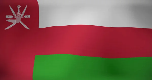 Oman Zászlaját Lobogtató Kép Hazafiasság Világkoncepció Zászlaja Digitálisan Generált Kép — Stock Fotó