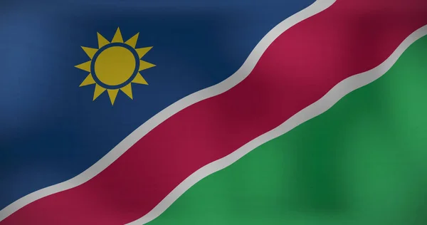 Bild Einer Schwenkenden Namibischen Fahne Patriotismus Und Flagge Der Welt — Stockfoto