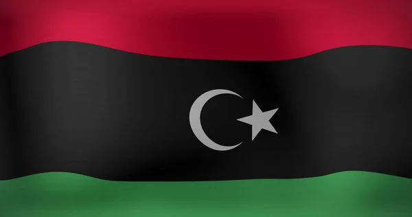 Obrázek Vlající Vlajky Libyy Patriotismus Vlajka Světového Konceptu Digitálně Generovaného — Stock fotografie