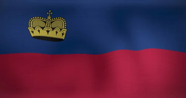 Lihtenştayn Bayrağı Sallama Görüntüsü Vatanseverlik Dünyanın Bayrağı Dijital Olarak Üretilen — Stok fotoğraf