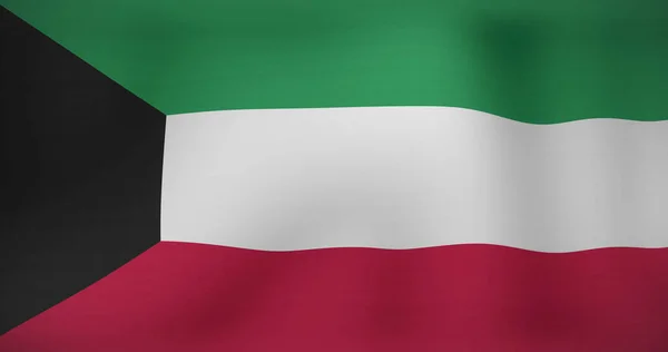 Obrázek Vlnící Vlajky Kuvajtu Patriotismus Vlajka Světového Konceptu Digitálně Generovaného — Stock fotografie
