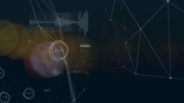 Kapsam taramasıyla bağlantı ağının animasyonu. Küresel internet güvenlik teknolojisi bağlantıları ve dijital arayüz konsepti dijital olarak oluşturulmuş video.