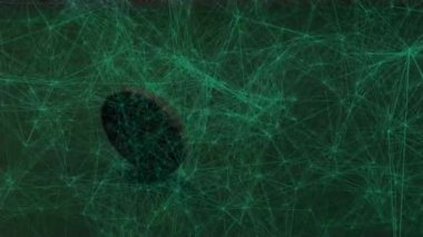 Kumarhane çipi üzerinden bağlantı ağının animasyonu. küresel iş, finans, kumar ve veri işleme kavramı dijital olarak oluşturulmuş video.