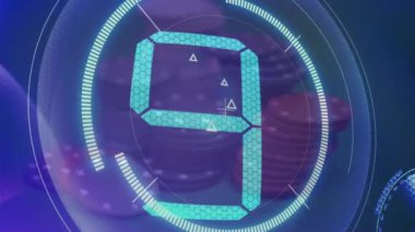 Kumarhane çipleri için veri işleme ve geri sayım animasyonları. küresel iş, finans, kumar ve veri işleme kavramı dijital olarak oluşturulmuş video.