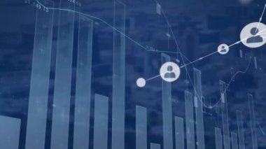 Dijital simgelerle bağlantı ağının canlandırılması istatistik ve veri işleme. küresel bağlantılar, ağlar ve veri işleme konsepti dijital olarak oluşturulmuş video.